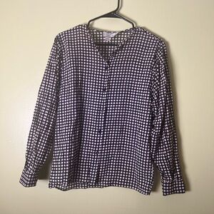 Agatha brown women Black and White Checkered button down Shirt